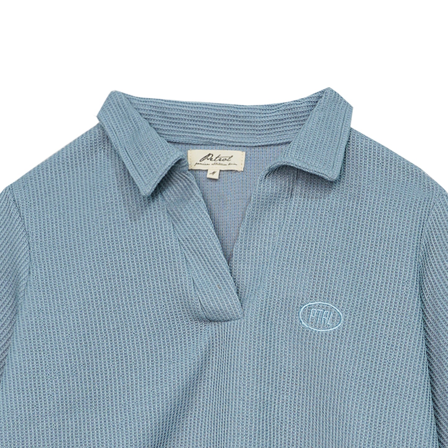 Petrol Ladies Basic Collared Shirt Boxy Fitting 171085 (Smoke Blue)