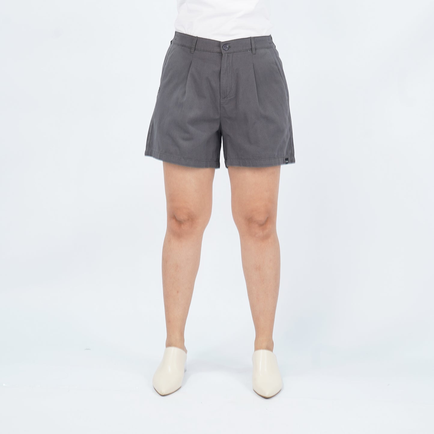 Petrol Ladies Basic Non-Denim Smart Short Mid-Rise 178543 (Dark Gray)