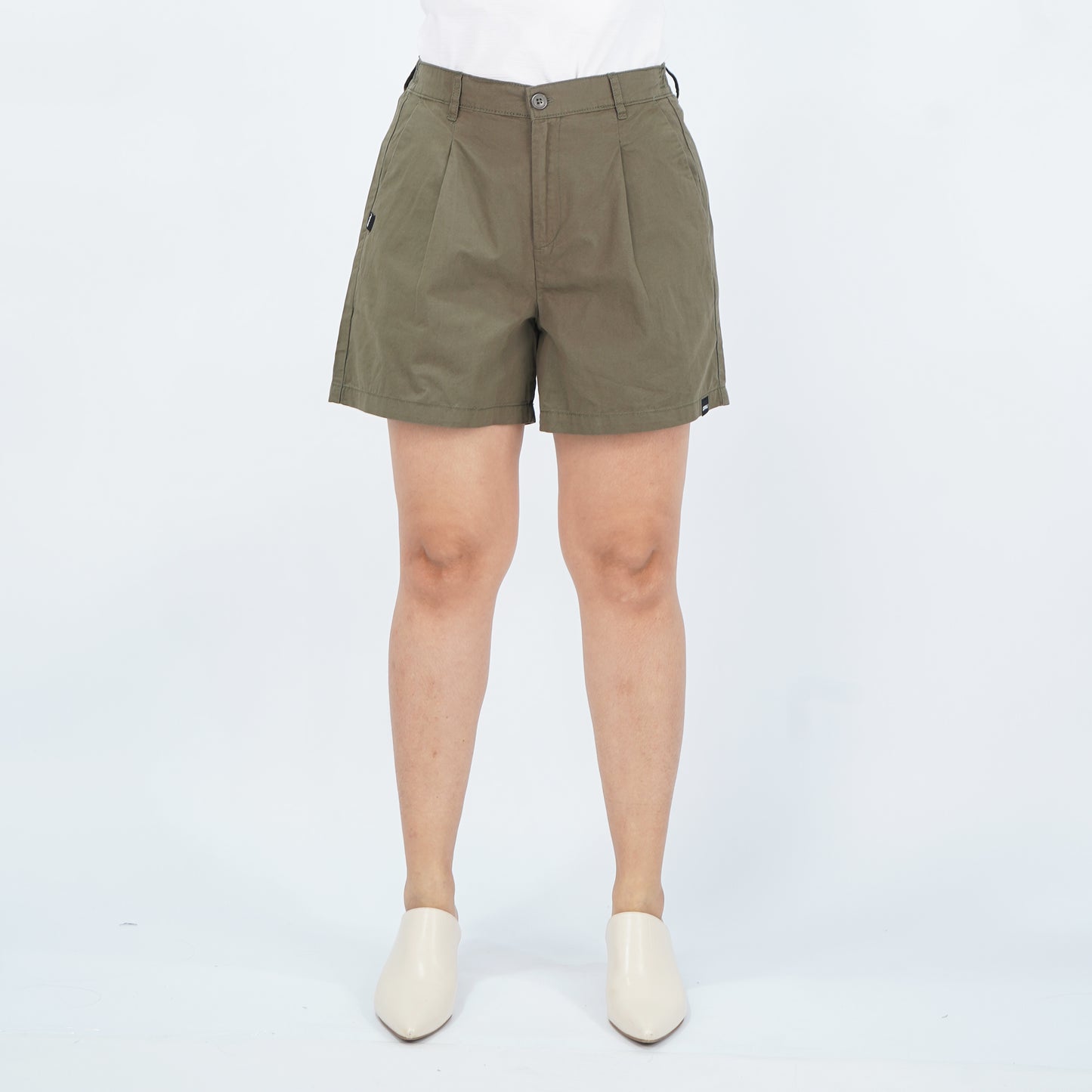 Petrol Ladies Basic Non-Denim Smart Short Mid-Rise 178543 (Fatigue)