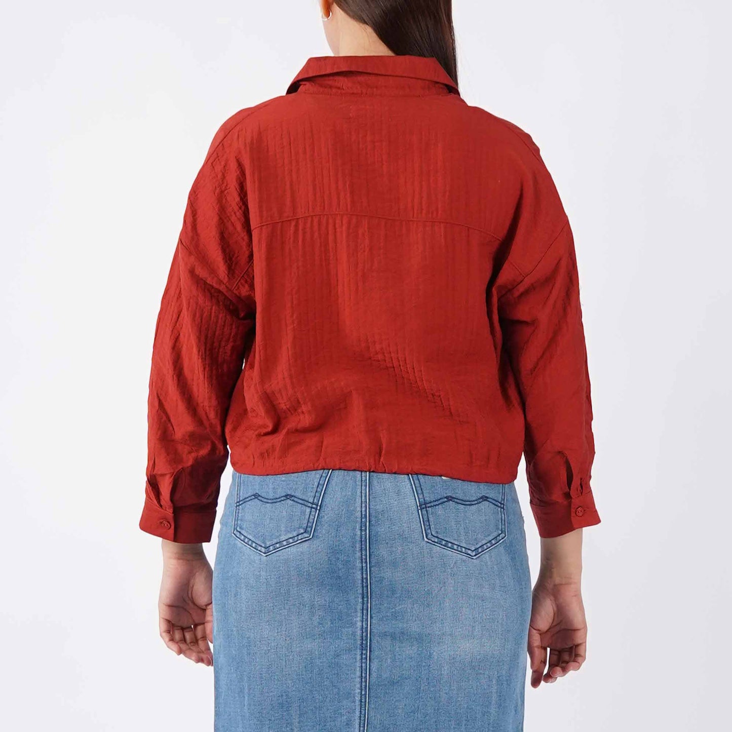 Petrol Ladies Basic Woven Shirt Loose Fitting 173961 (Red)