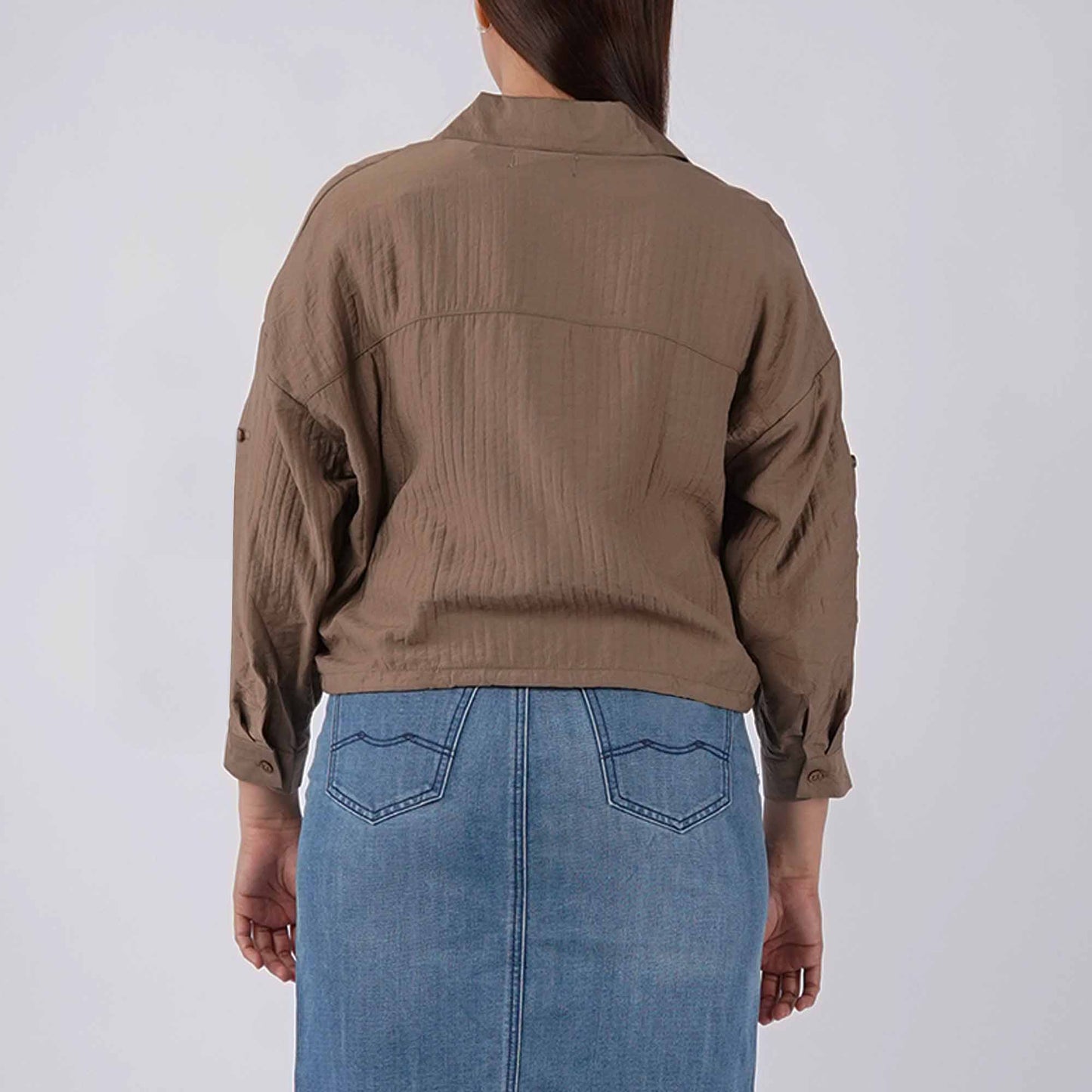 Petrol Ladies Basic Woven Shirt Loose Fitting 173961 (Mocha)