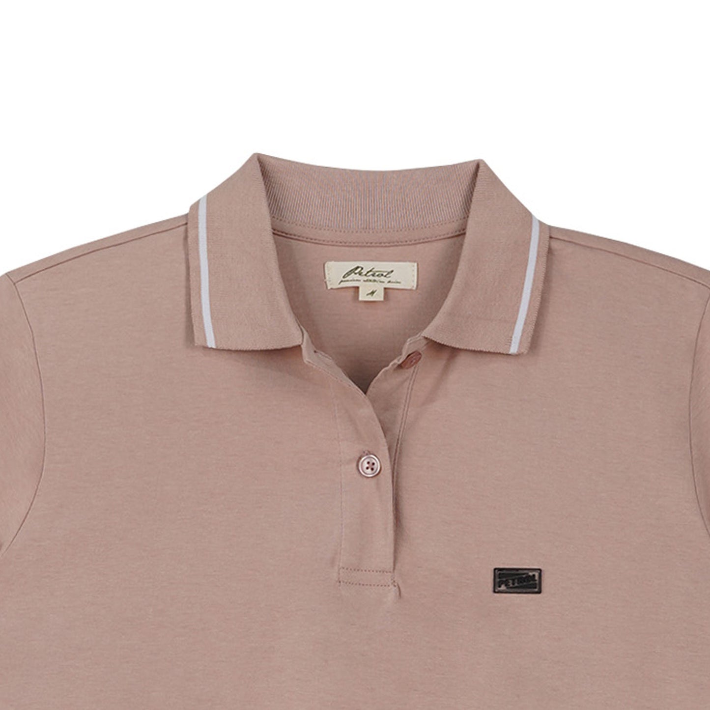 Petrol Ladies Basic Collared Shirt Boxy Crop Fitting 180231-U (Dusty Pink)
