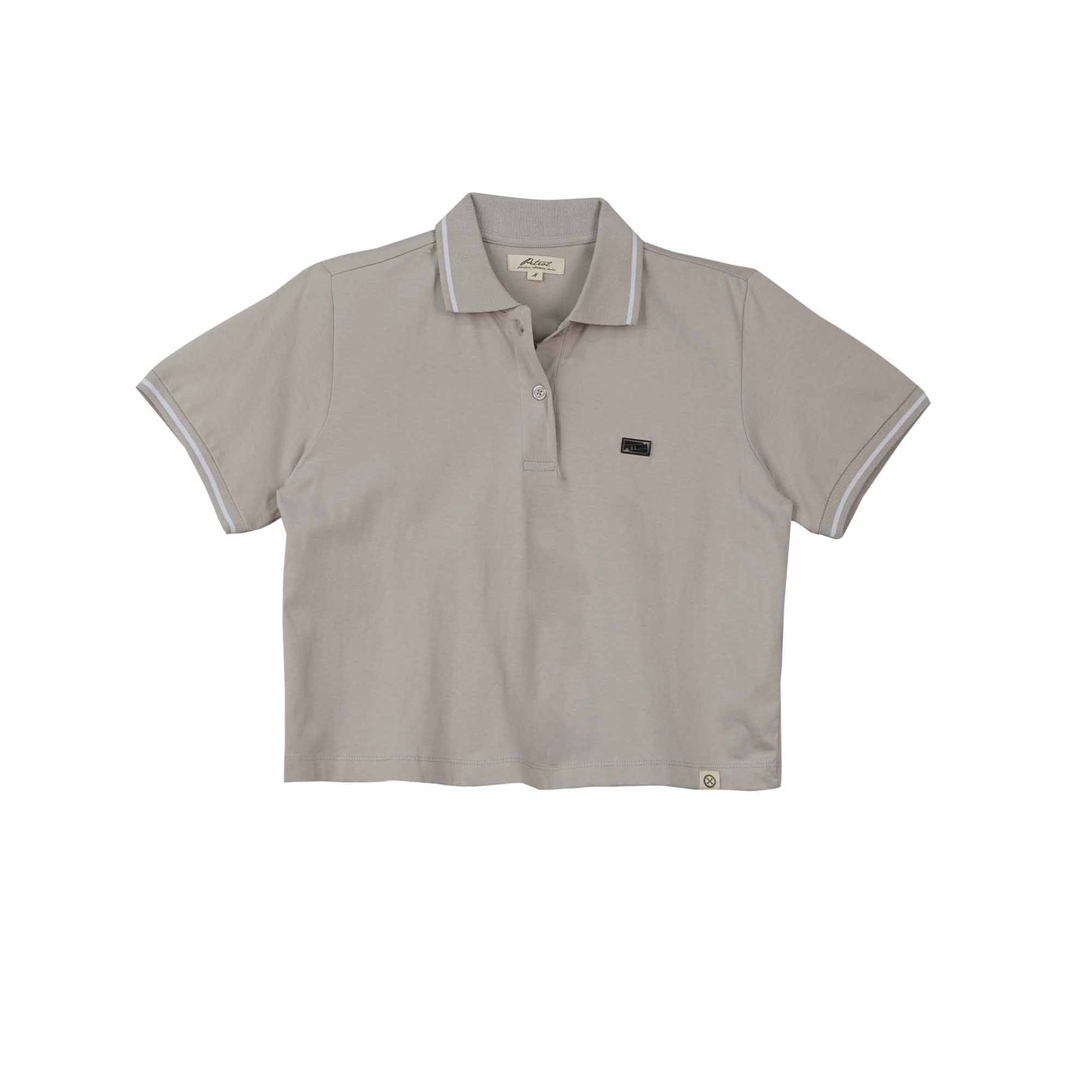 Petrol Ladies Basic Collared Shirt Boxy Crop Fitting 180231-U (Light Gray)