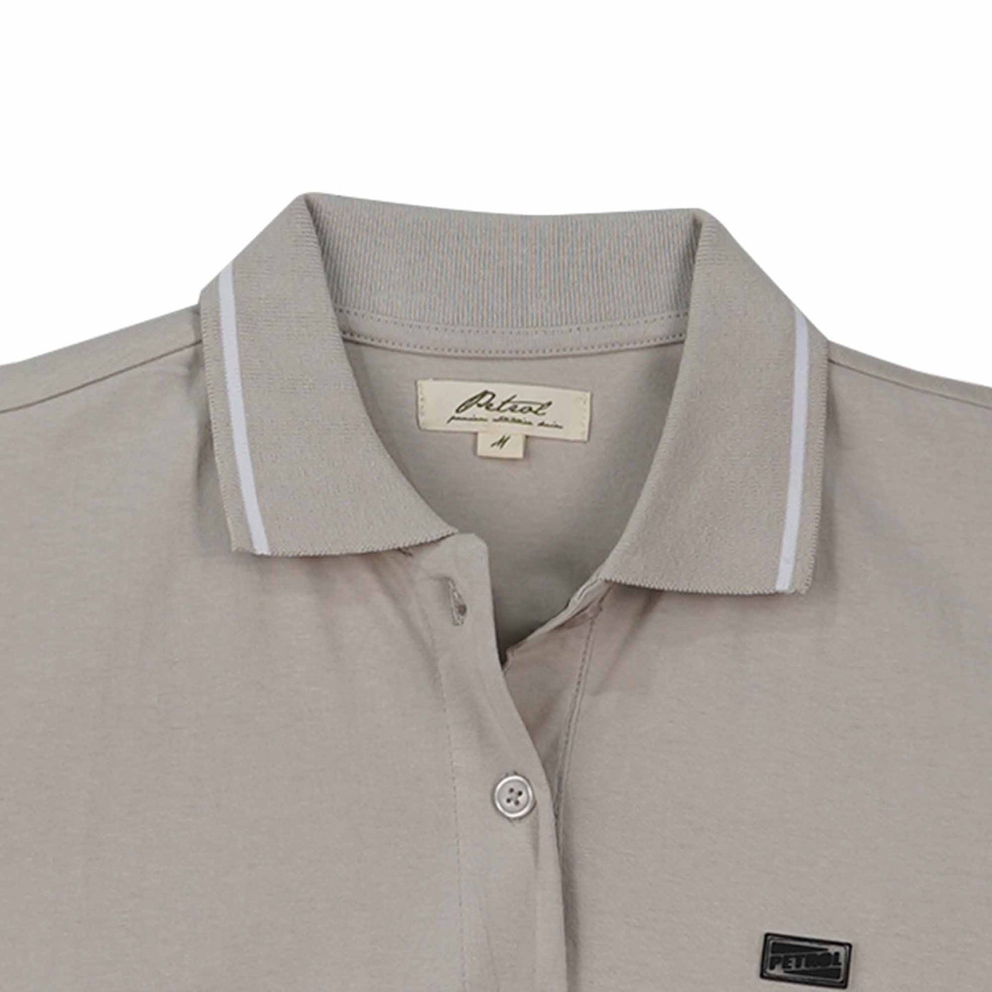 Petrol Ladies Basic Collared Shirt Boxy Crop Fitting 180231-U (Light Gray)