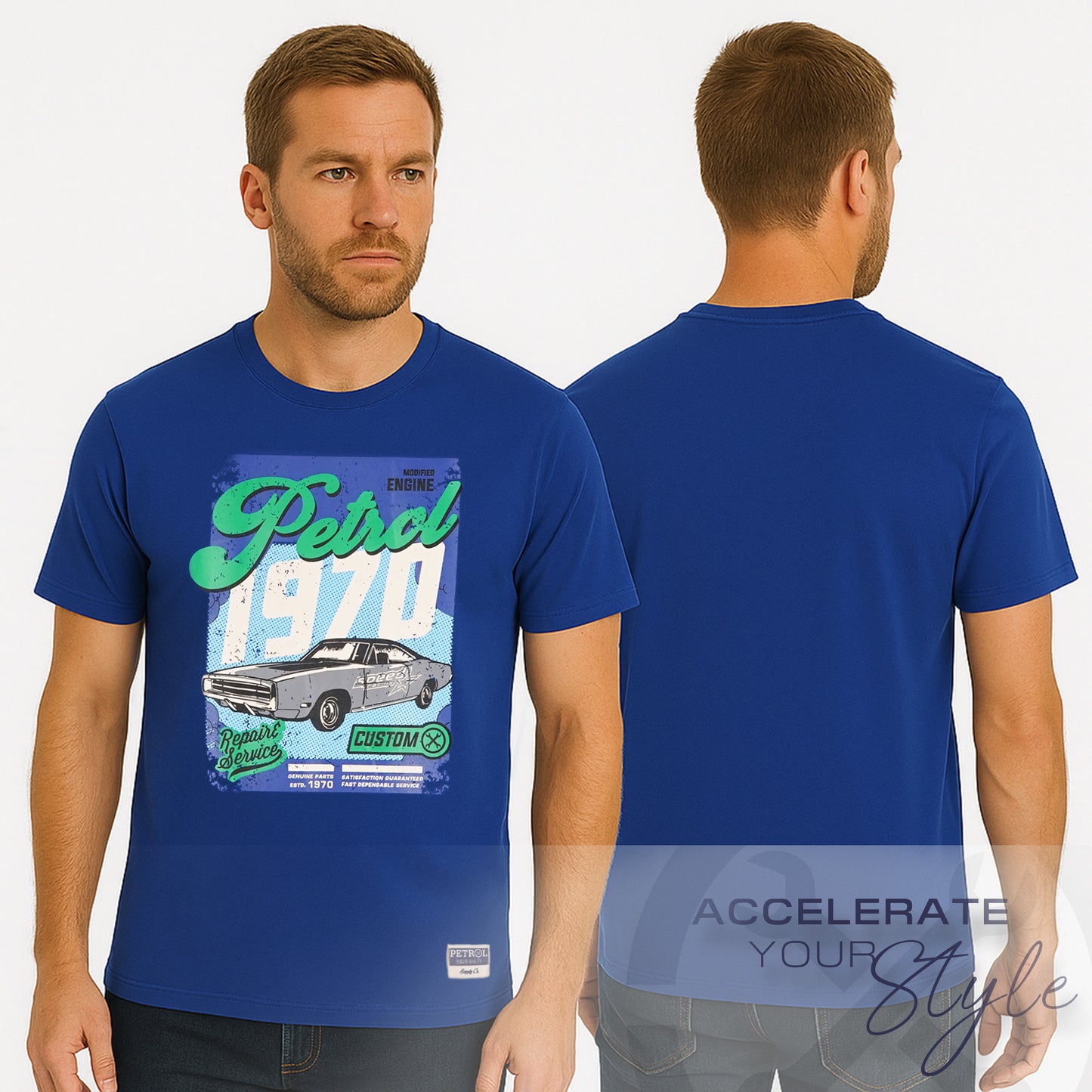 Petrol Men's Basic Tees Slim Fitting 176895-U (Blue)