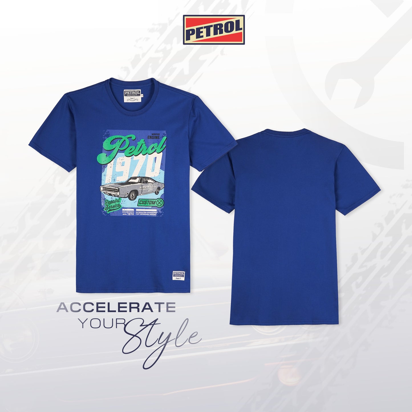 Petrol Men's Basic Tees Slim Fitting 176895-U (Blue)