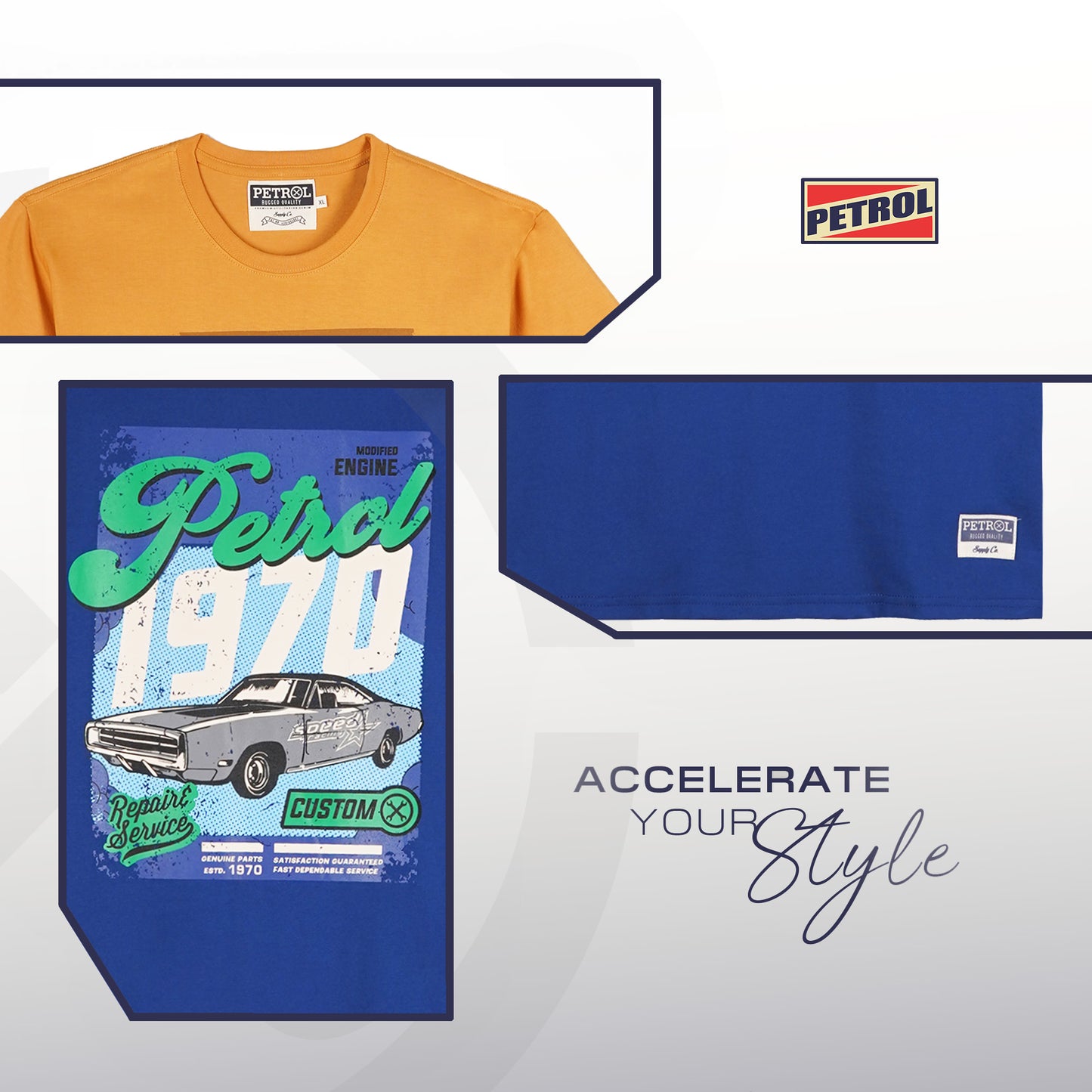 Petrol Men's Basic Tees Slim Fitting 176895-U (Canary)