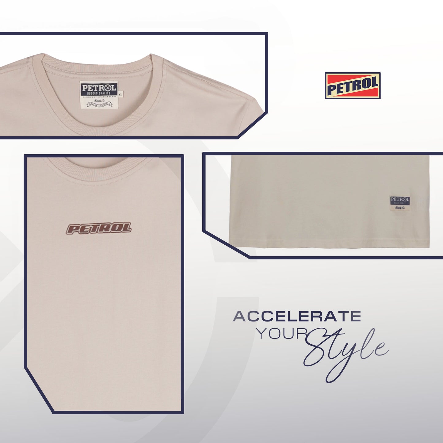 Petrol Men's Basic Tees Slim Fitting 182923-U (Sand)