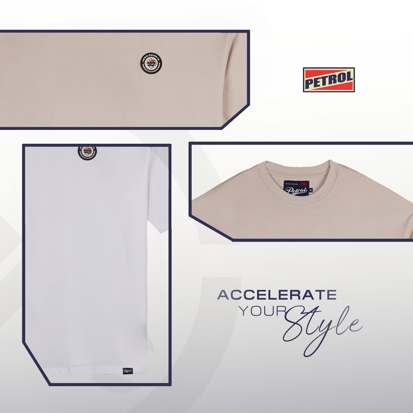 Petrol Men's Basic Tees Oversized Fitting 172478 (White)