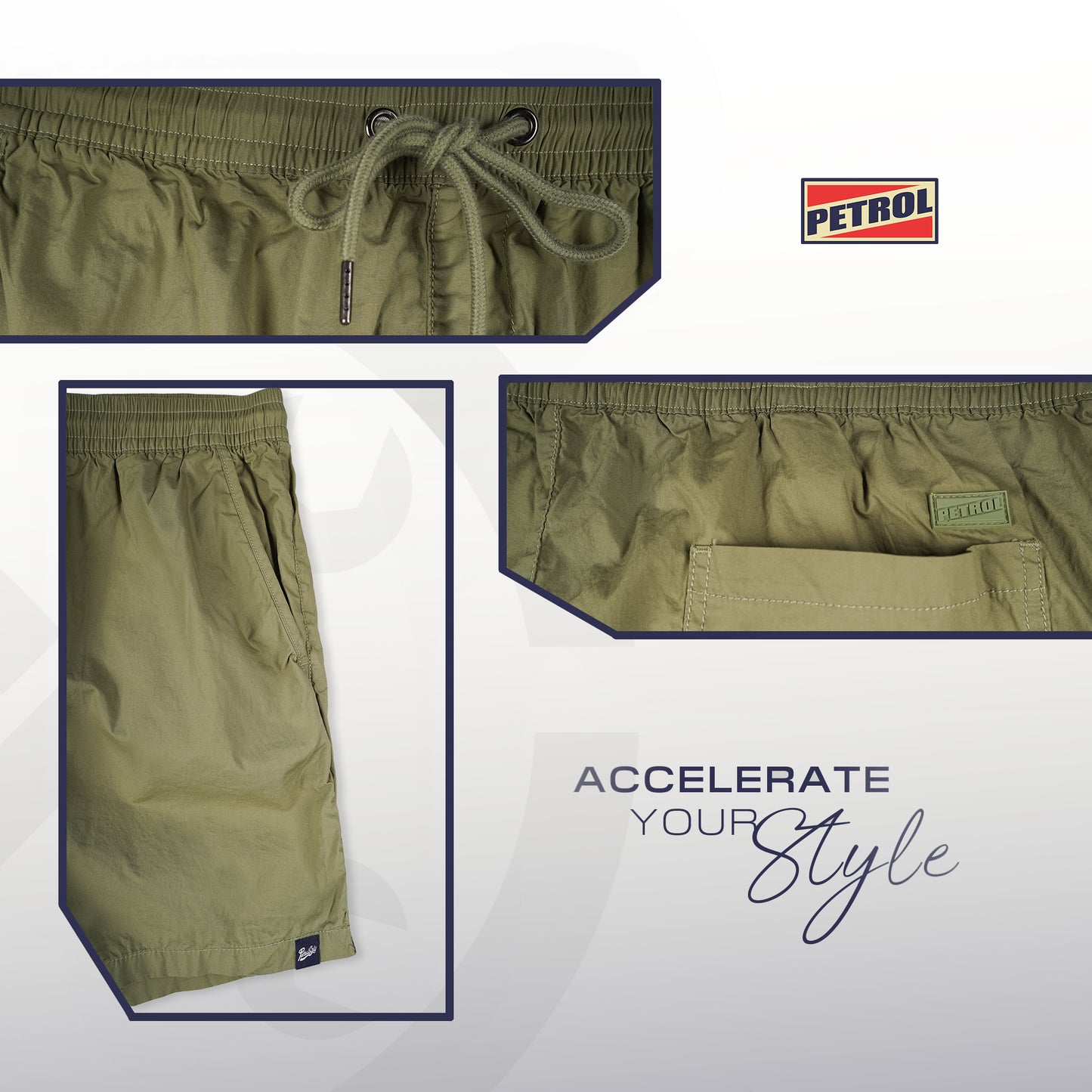 Petrol Men's Basic Non-Denim Jogger Short Mid-Rise 180896-U (Fatigue)