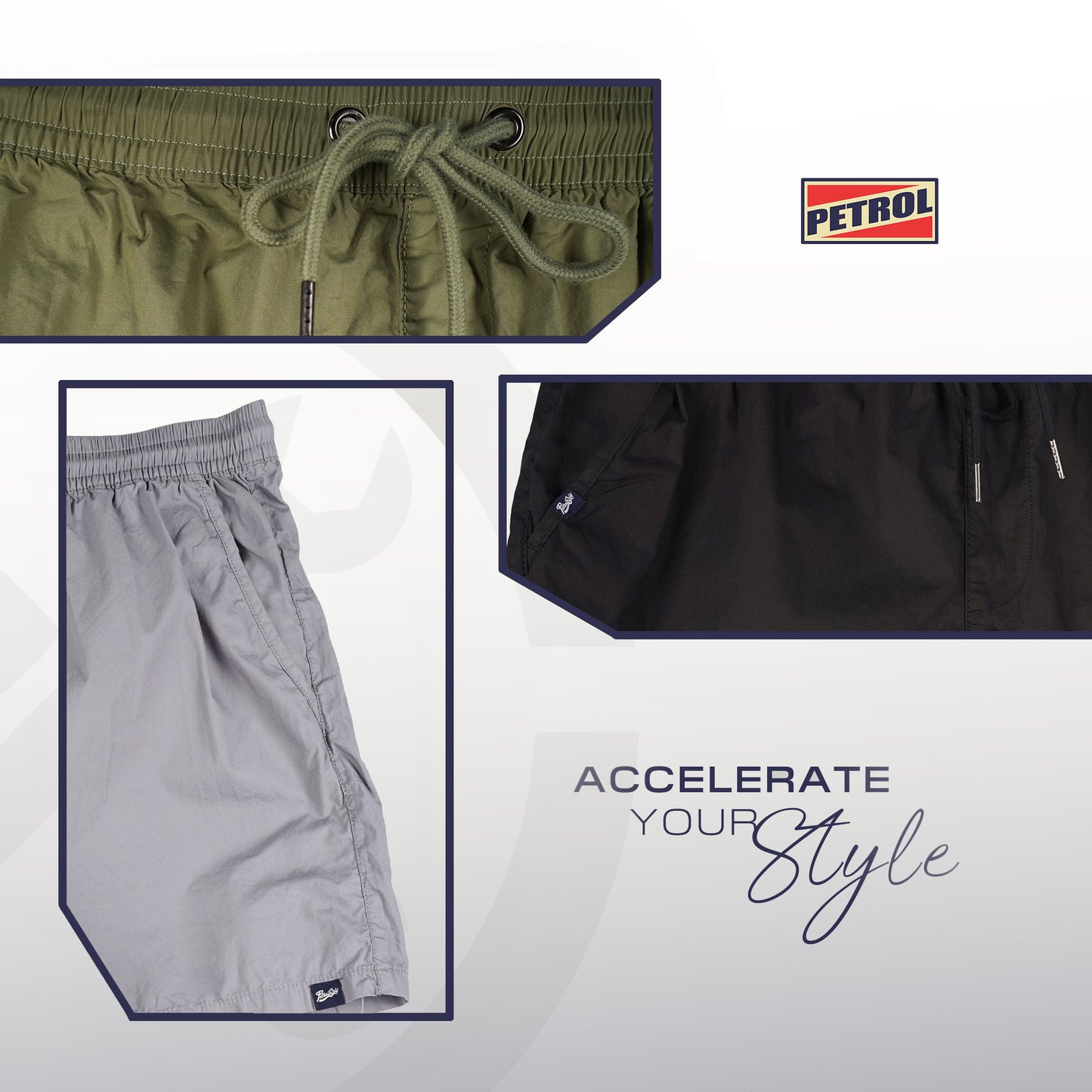 Petrol Men's Basic Non-Denim Jogger Short Mid-Rise 180896-U (Light Beige)