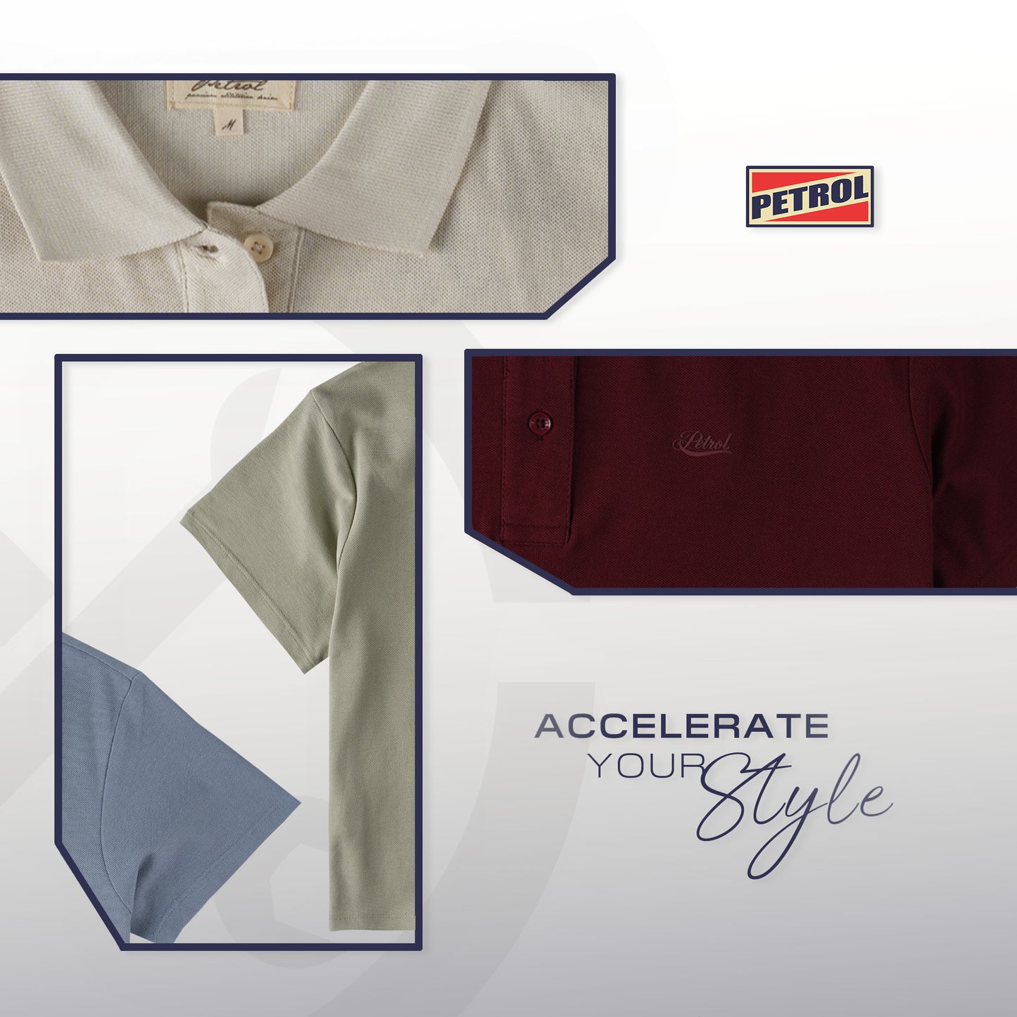 Petrol Ladies Basic Collared Regular Fitting 177853-U (Sage)