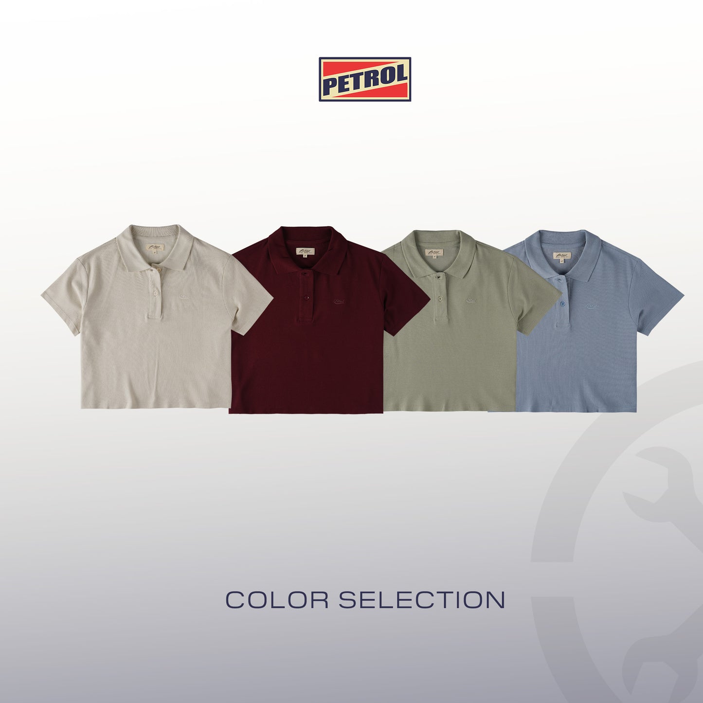 Petrol Ladies Basic Collared Regular Fitting 177853-U (Smoke Blue)