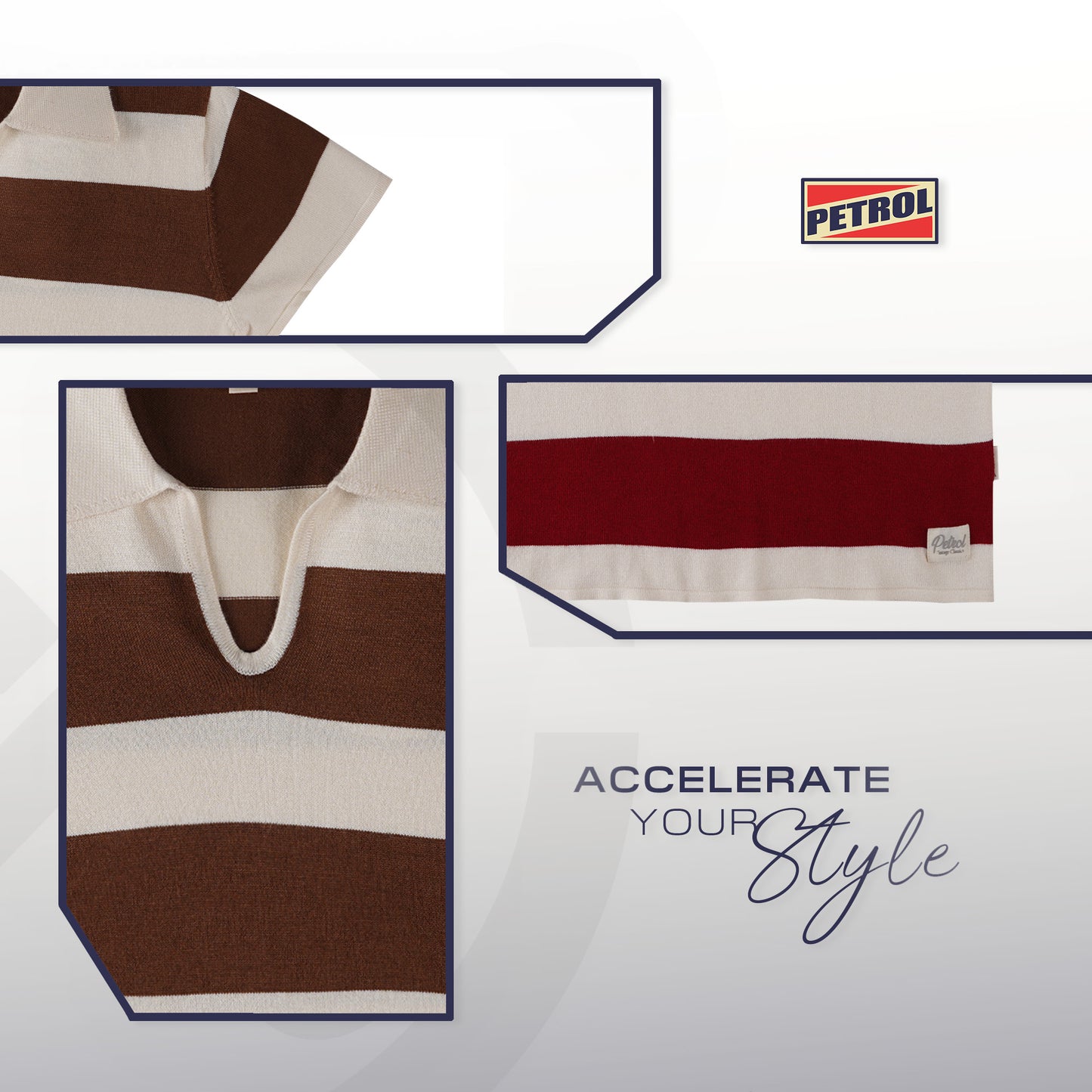 Petrol Ladies Basic Collared Crop Fitting 169411 (Brown)