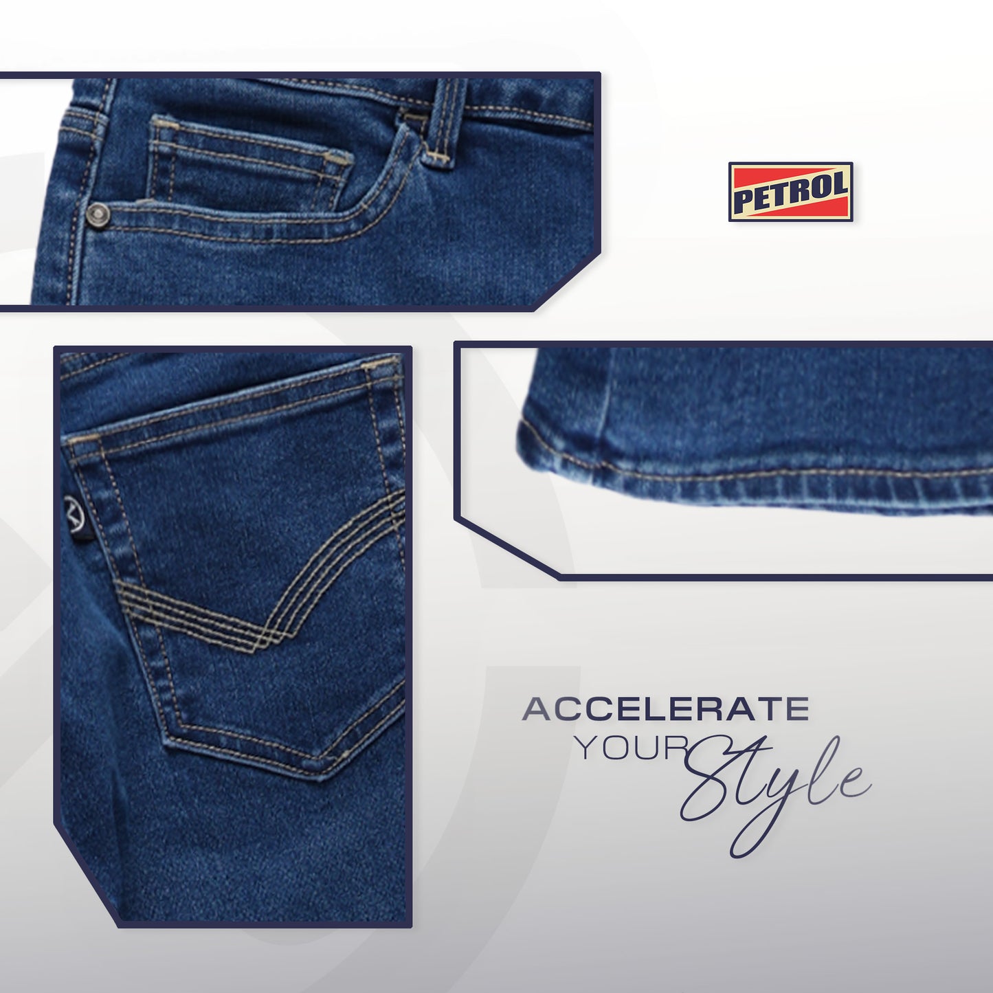 Petrol Ladies Basic Denim Flared Jeans Mid-Rise Fitting 191300-U (Dark Shade)