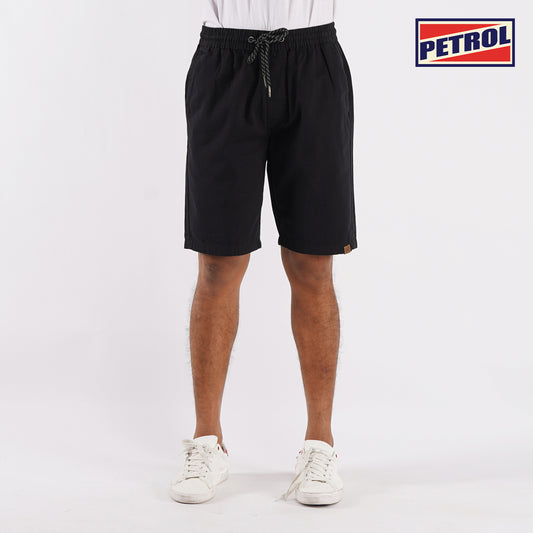 Petrol Basic Non-Denim Jogger Shorts for Men Regular Fitting Garment Wash Fabric Casual short Black Jogger short for Men 127352 (Black)