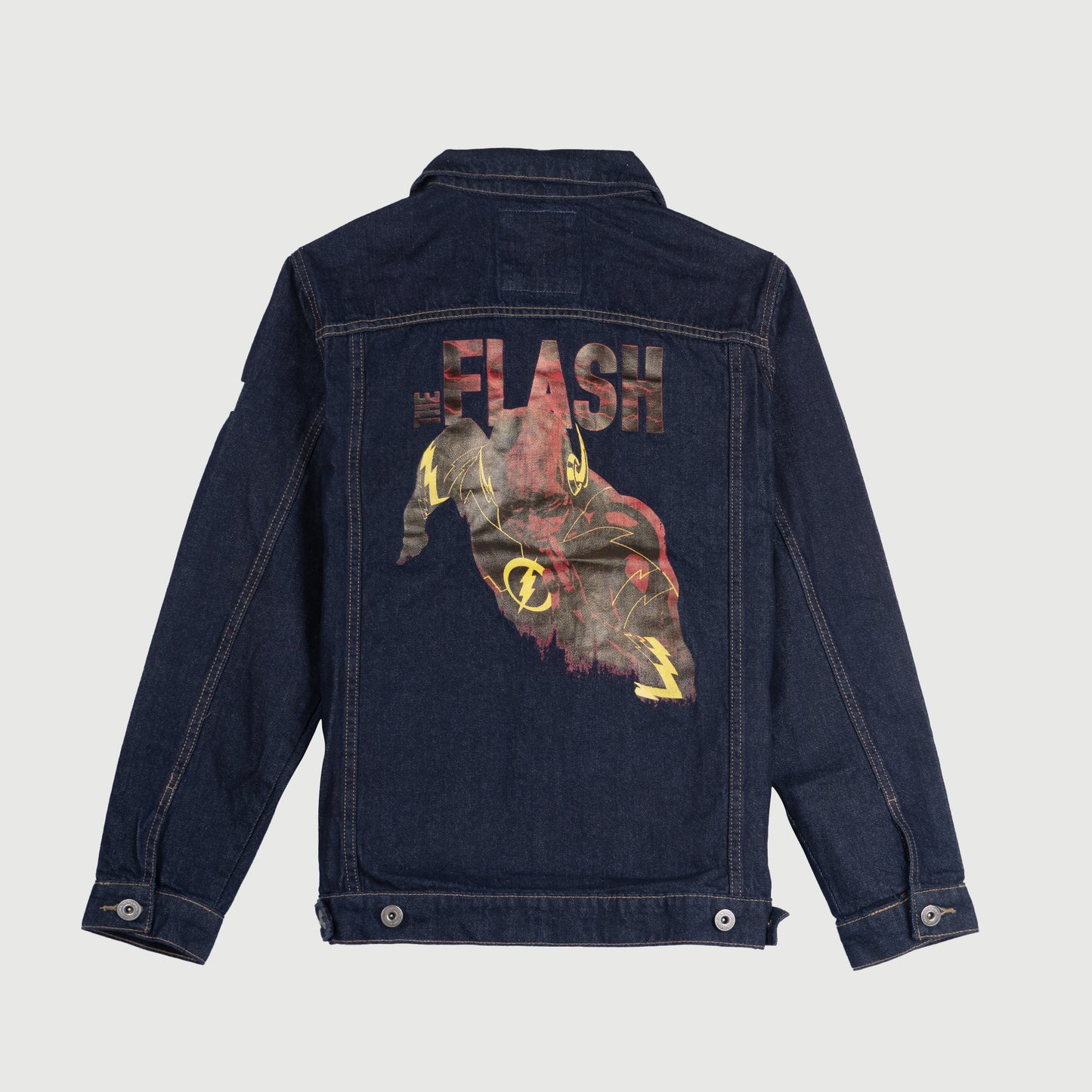 Petrol The Flash Men's Basic Denim Jacket With Back Print Graphic Design Regular Fitting Trendy Fashion High Quality Apparel Comfortable Casual Jacket for Men 147274 (Dark Wash)