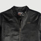 Petrol Basic Leather Jacket for Ladies with Zipper Trendy Fashion High Quality Apparel Comfortable Casual Jacket for Ladies Regular Fitting 131010 (Black)