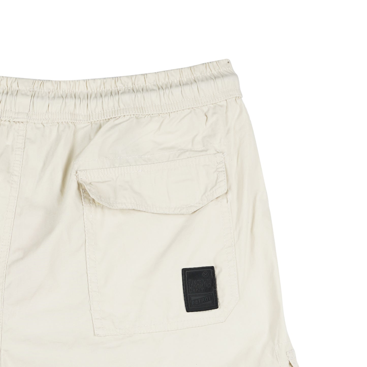 Petrol Basic Non-Denim Cargo Short for Men Regular Fitting Enzyme Wash Fabric Casual Short Beige Cargo Short for Men 131914 (Beige)