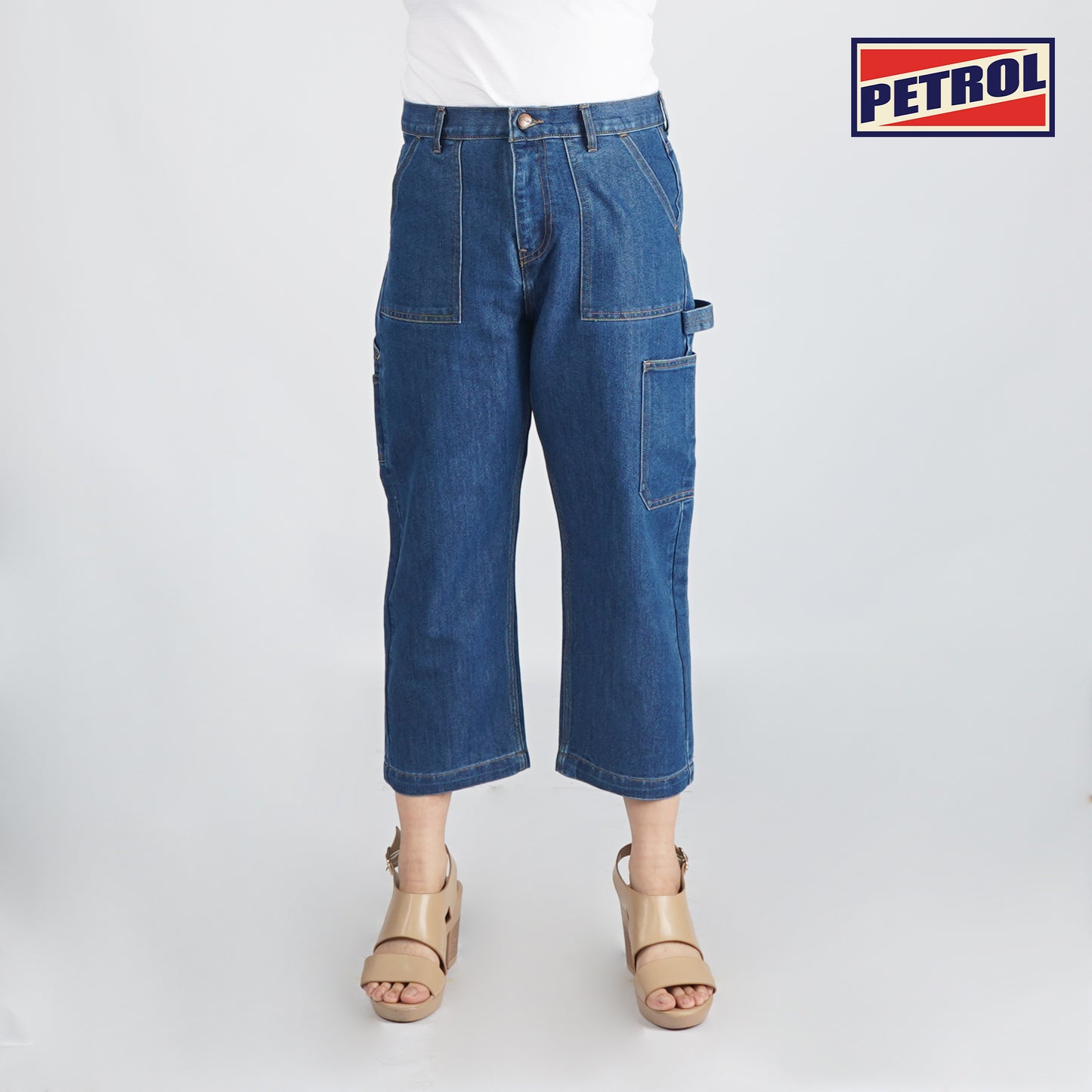 Petrol Basic Denim Pants for Ladies Regular Fitting Mid Rise Carpent Trendy fashion Casual Bottoms Medium Shade Jeans for Ladies 151283 (Medium Shade)