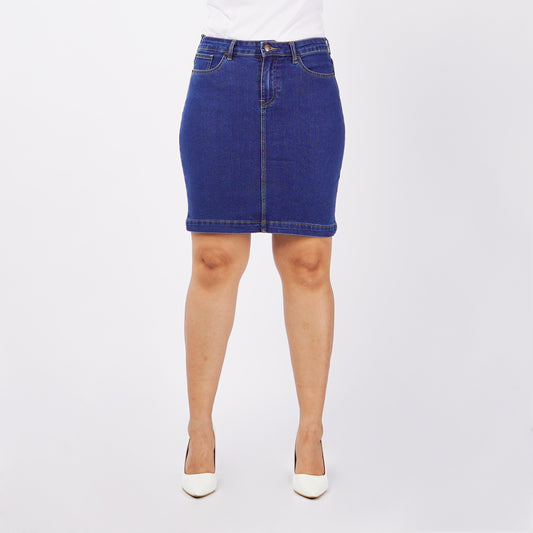 Petrol Ladies Basic Denim Skirt for Women Extreme Wash 155947 (Medium Shade)