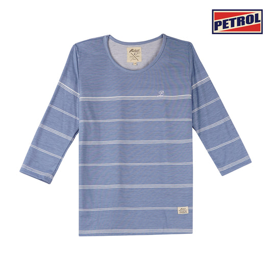 Petrol Basic Tees for Ladies Regular Fitting Shirt Trendy fashion Casual Top for Ladies 115402 (Heather Blue)