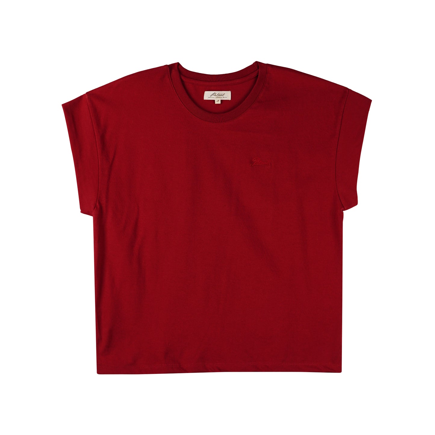 Petrol Basic Tees for Ladies Relaxed Fitting Shirt Trendy fashion Casual Top for Ladies 150163-U (Crimson)