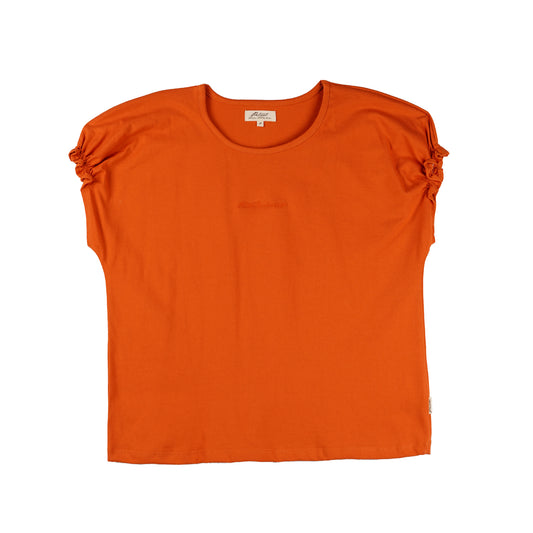 Petrol Basic Tees for Ladies Boxy Fitting Shirt Trendy fashion Casual Top for Ladies 153260-U (Pot orange)