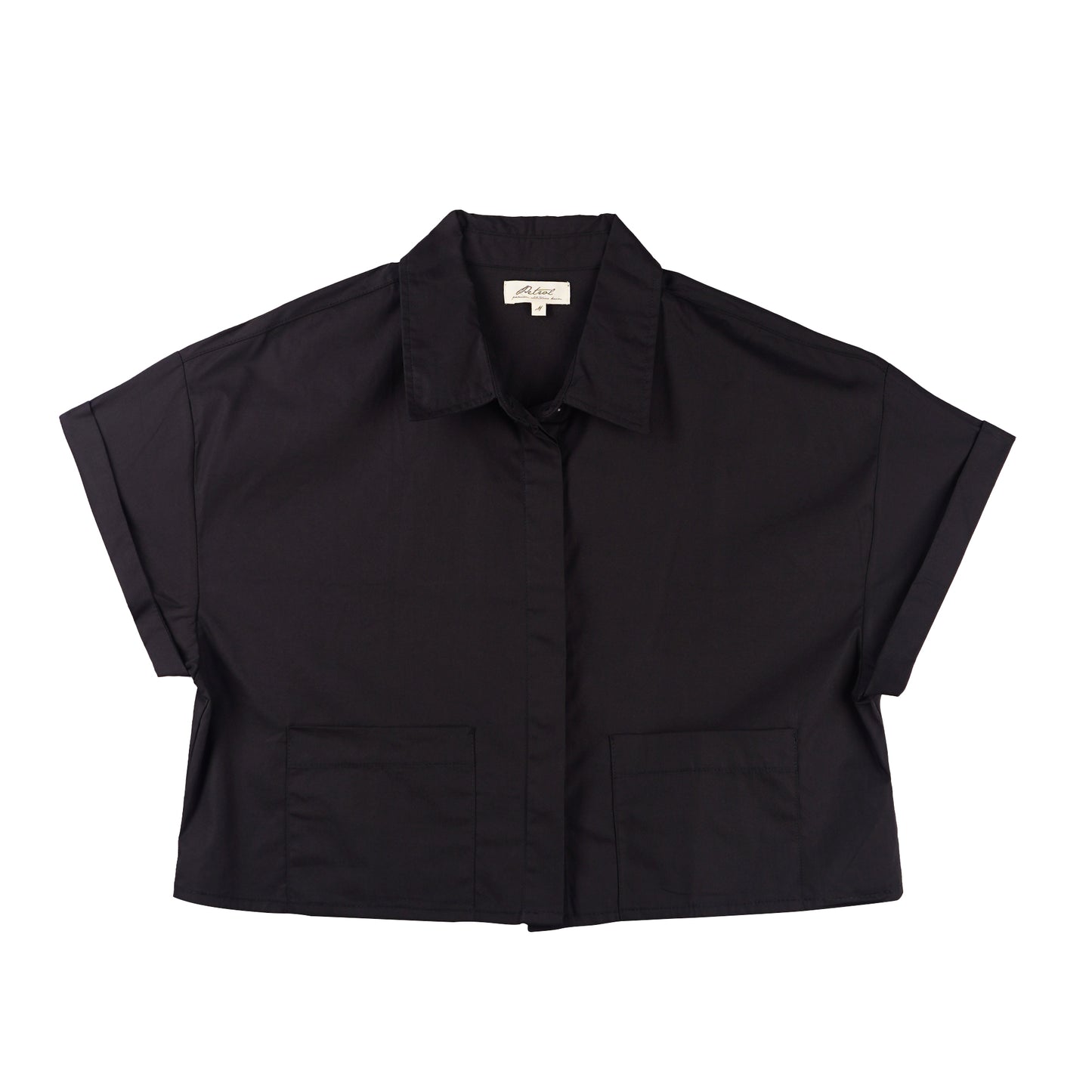 Petrol Basic Woven Ladies Boxy Fitting Shirt  150562 (Black)