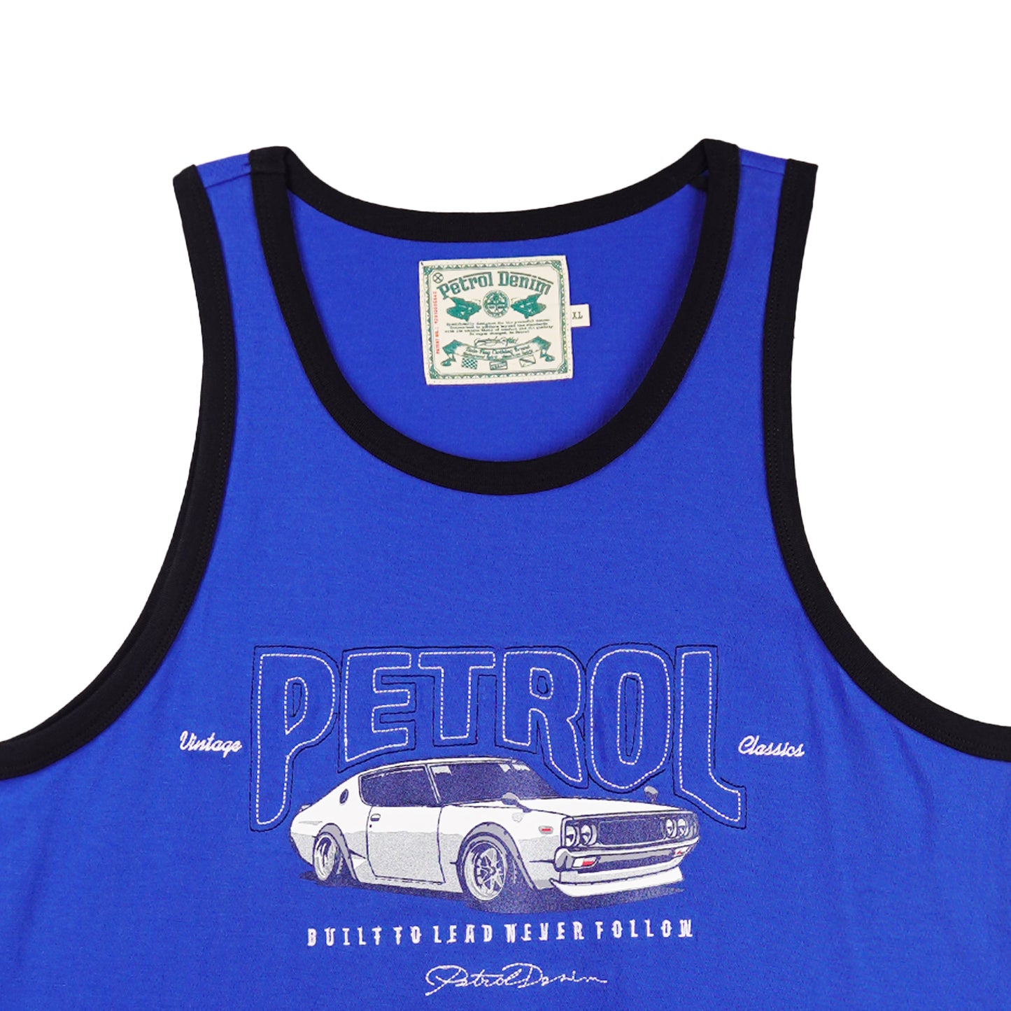 Petrol Men's Basic Tank Top Slim Fitting Cotton Jersey Fabric 42148 (True Blue)