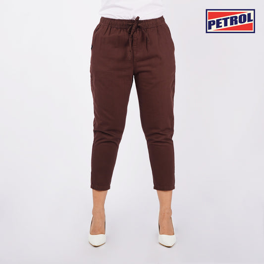 Petrol Ladies Basic Non-Denim Trouser Pants for Ladies Drawstring Regular Fitting 155033-U (Choco Brown)