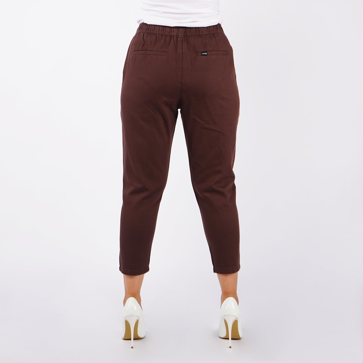 Petrol Ladies Basic Non-Denim Trouser Pants for Ladies Drawstring Regular Fitting 155033-U (Choco Brown)