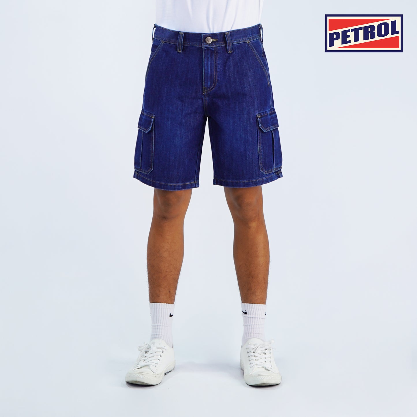 Petrol Basic Denim Cargo Short for Men Regular Fitting 151338 (Dark Shade)