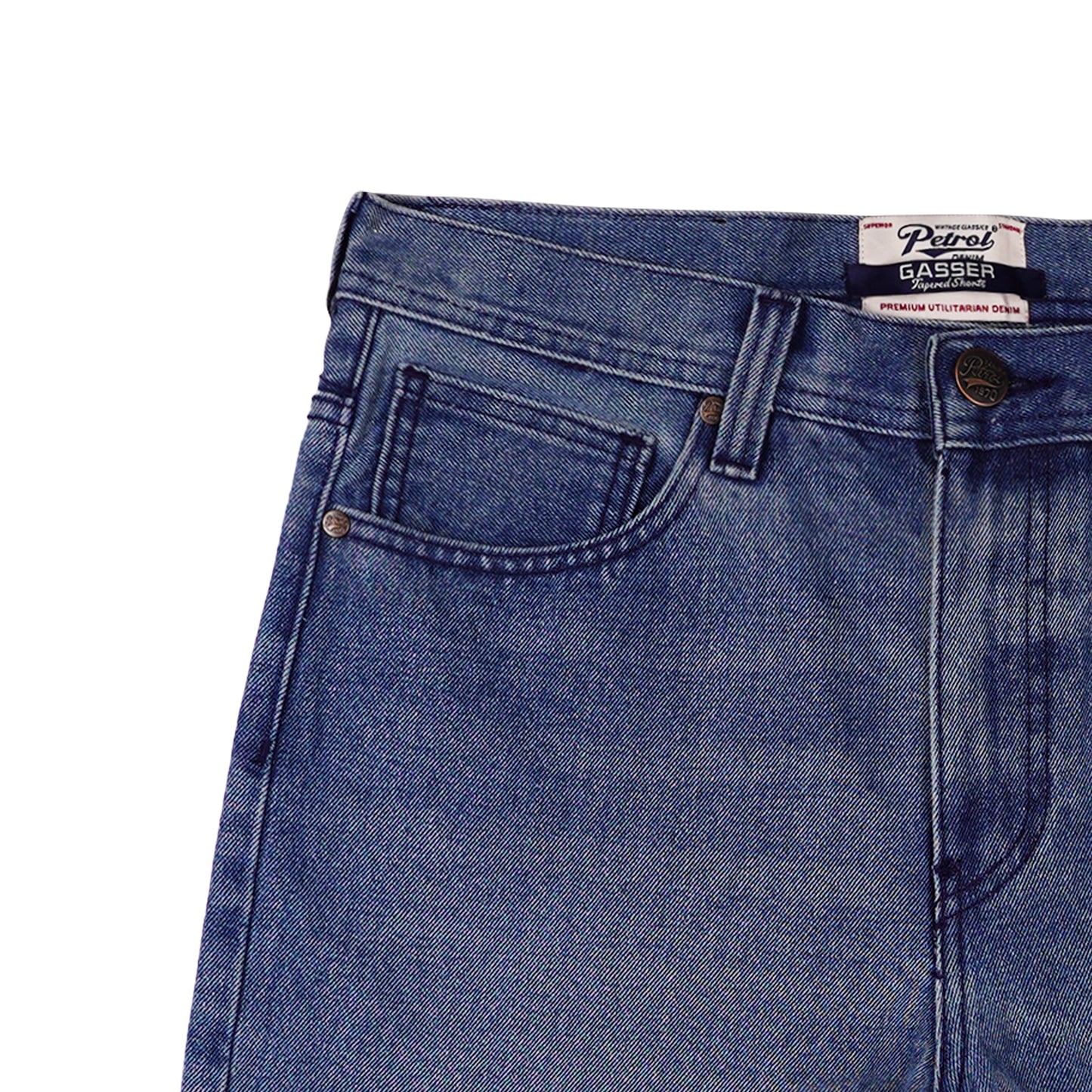 Petrol Men's Basic Denim Tapered short Mid Waist 156125 (Light Shade)