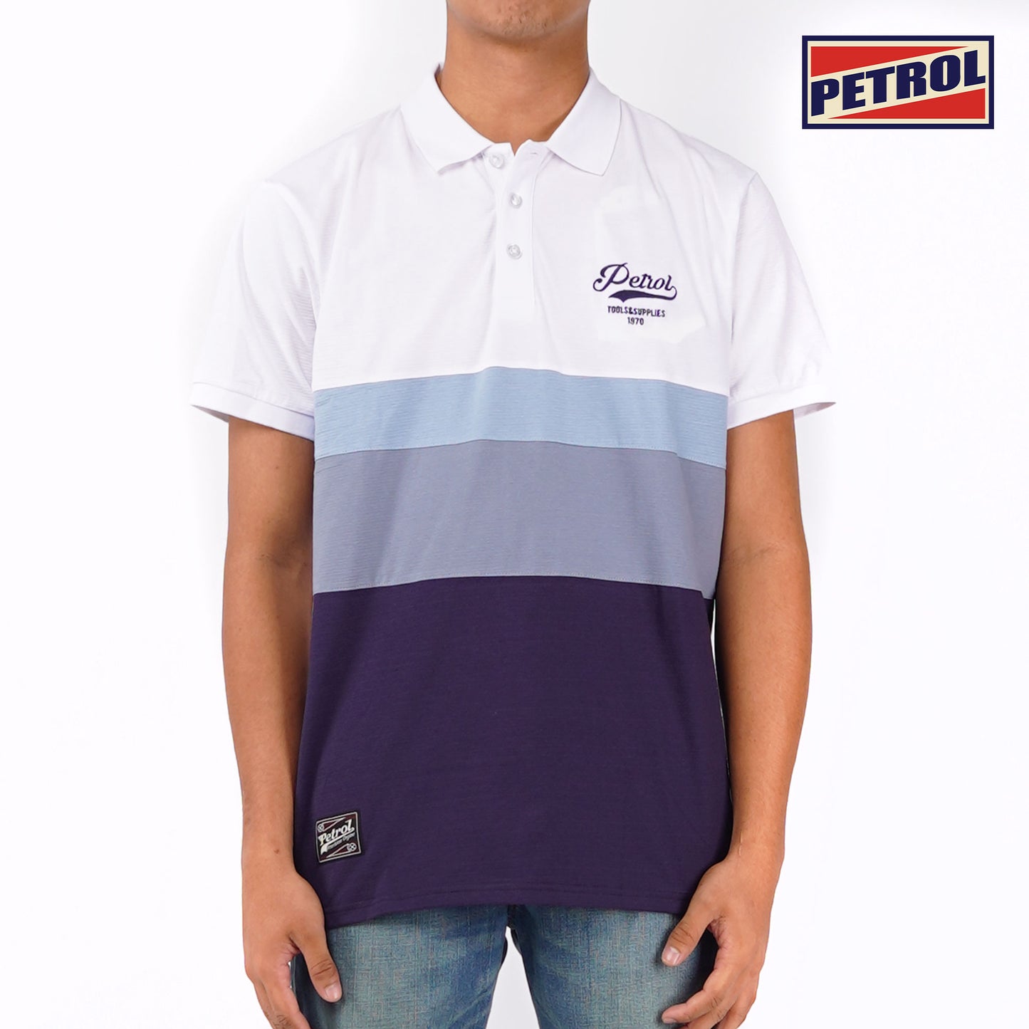 Petrol Basic Collared for Men Slim Fitting Missed Lycra Fabric Polo for Men 128567 (Navy Blue)