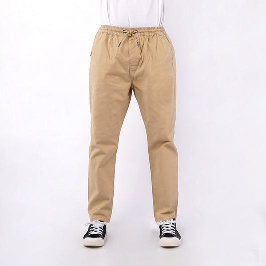 Petrol Men's  Non-Denim Stretchable Mid Waist Trendy Fashion Ankle Pants 155934 (Beige)