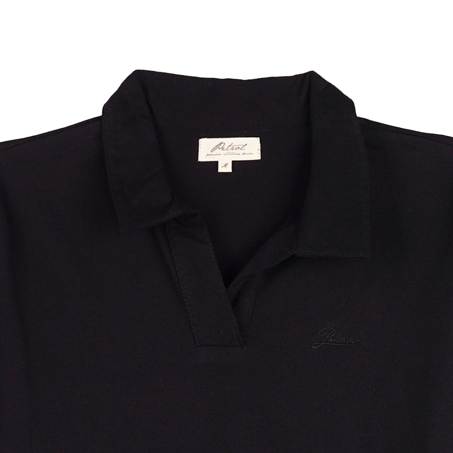 Petrol Basic Collared Shirt for Ladies Boxy Fitting 141766 (Black)