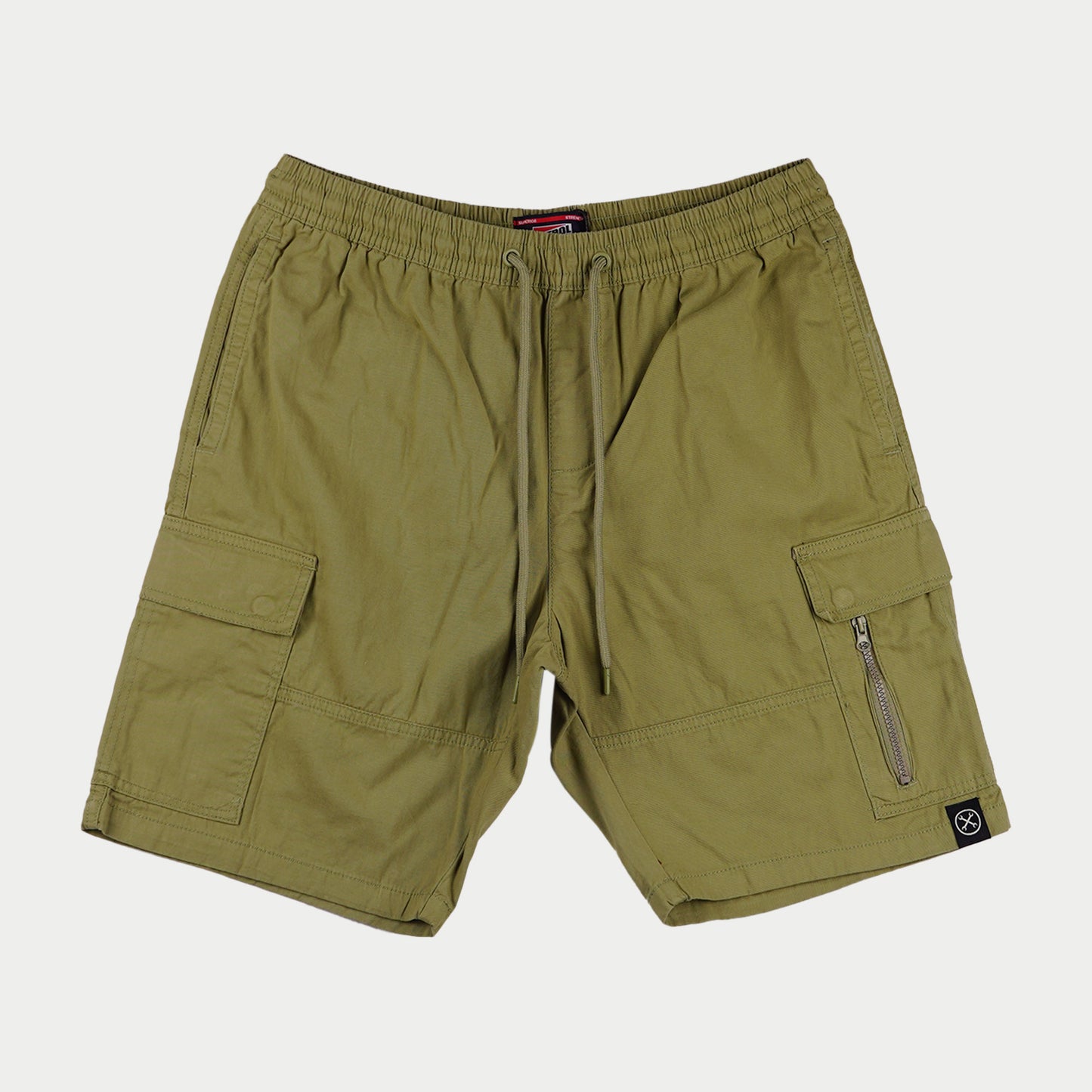 Petrol Basic Non-Denim Cargo Short for Men Regular Fitting Rinse Wash Fabric 157437 (Olive)