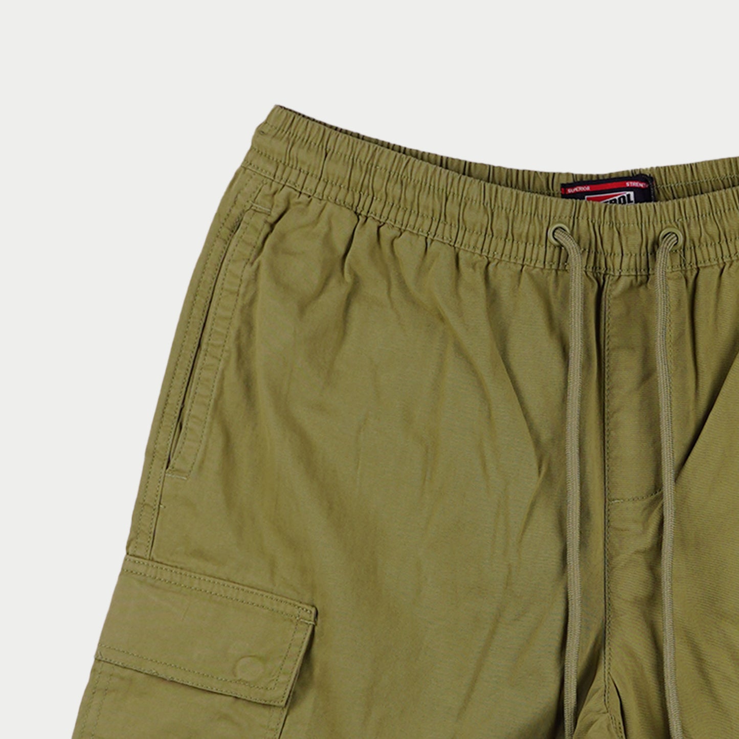 Petrol Basic Non-Denim Cargo Short for Men Regular Fitting Rinse Wash Fabric 157437 (Olive)