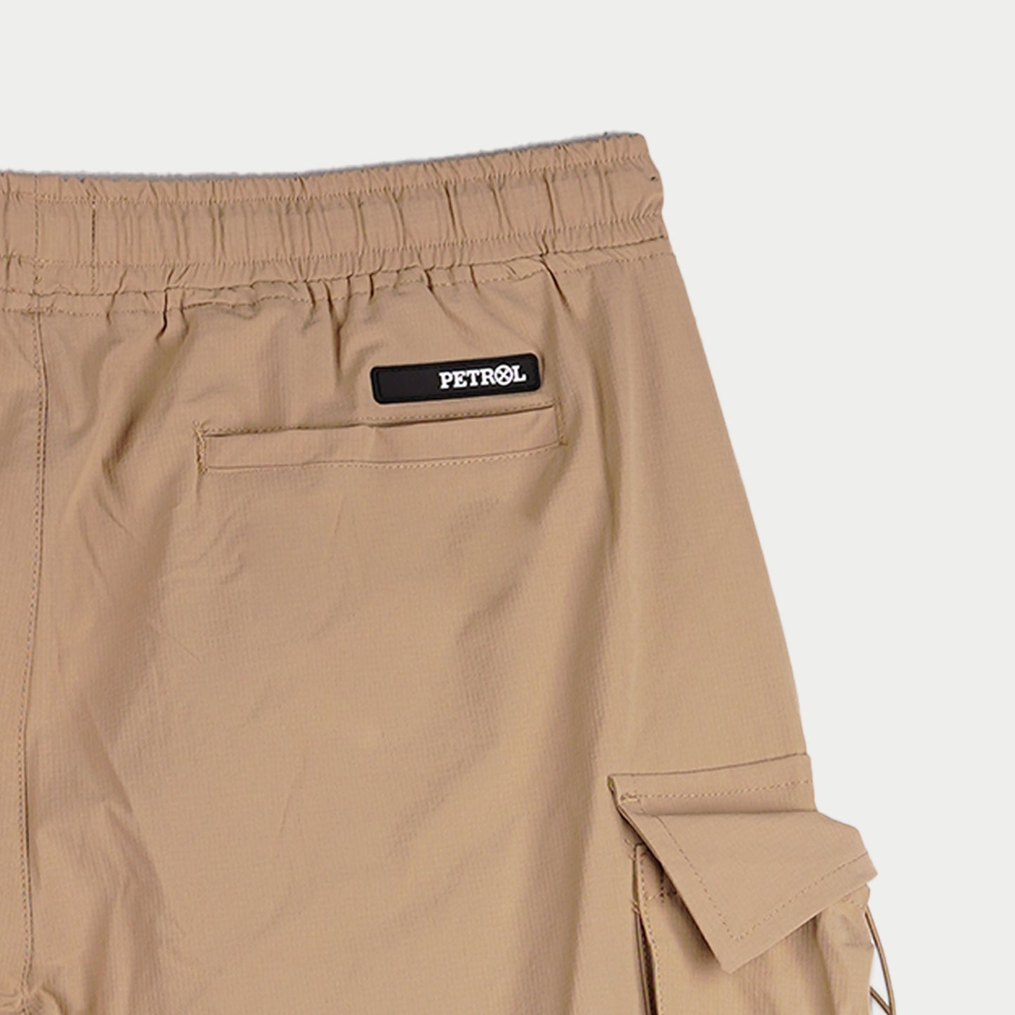 Petrol Basic Non-Denim Cargo Short for Men Regular Fitting Rinse Wash Fabric 155322 (Beige)