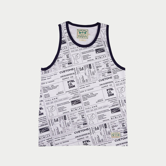 Petrol Men's Basic Tank Top Slim Fitting Cotton Jersey Fabric Tank Top 113273 (White)