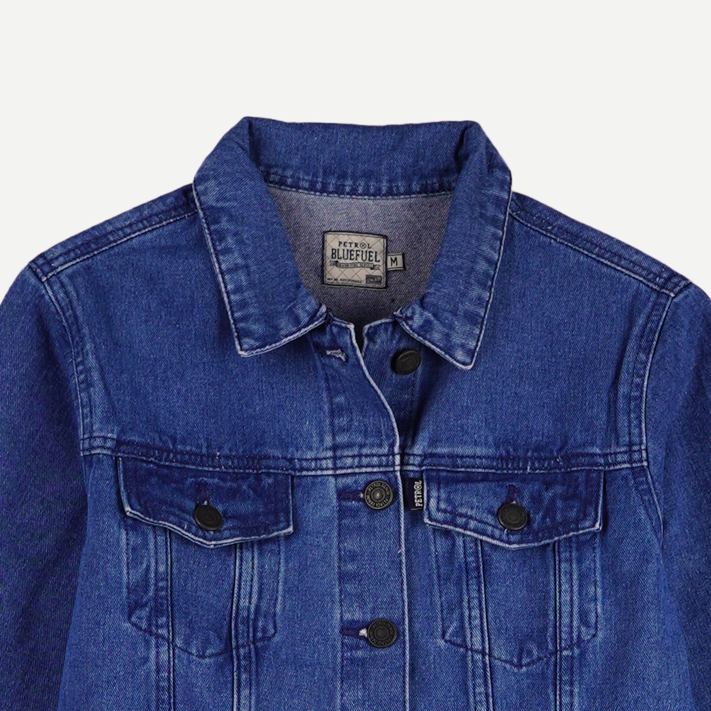 Petrol Basic Denim Jacket for Ladies Slim Fitting 130988 (Medium Wash)