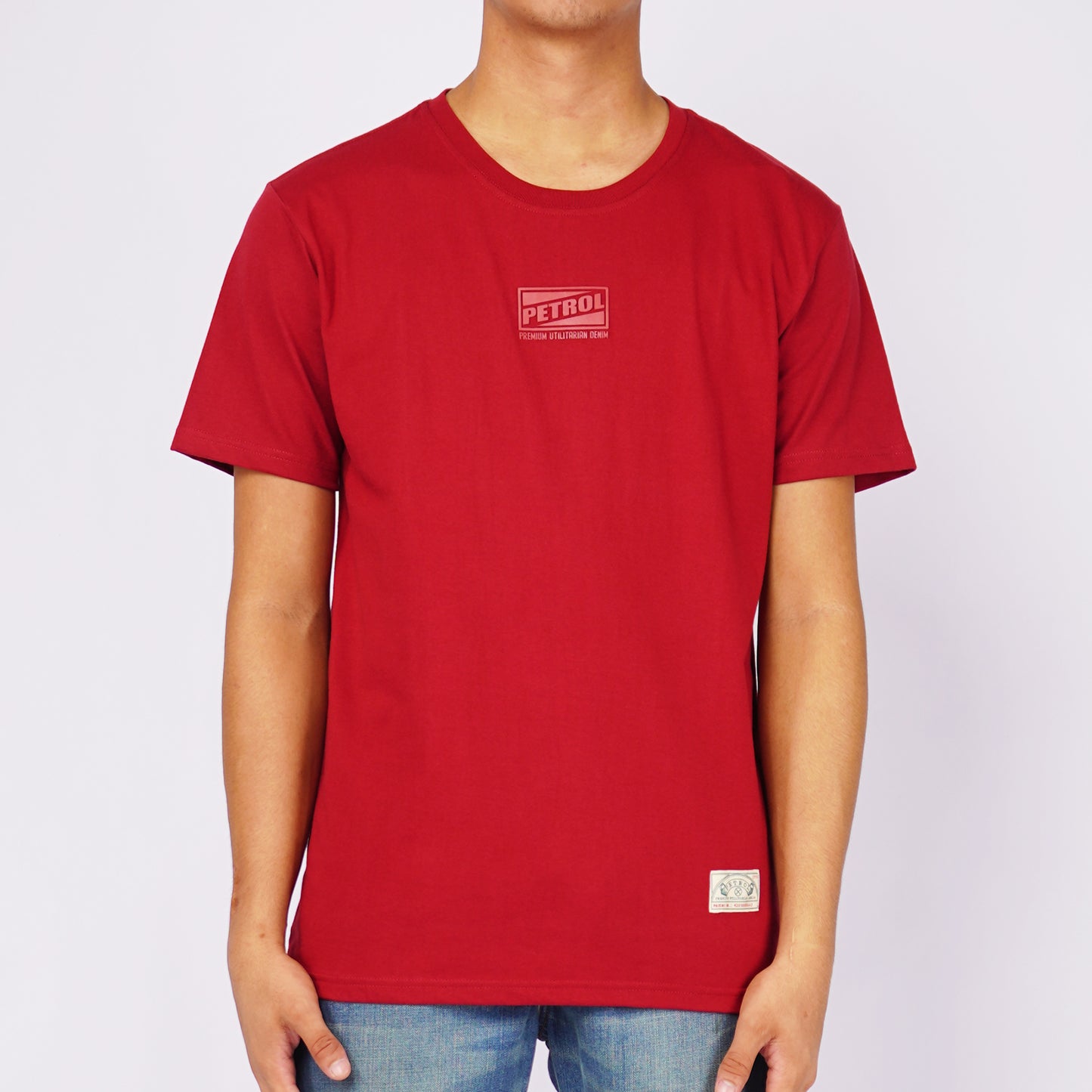 Petrol Men's Basic Tees Slim Fitting CVC Jersey Fabric 146377-U (Crimson)