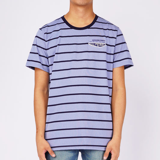 Petrol Men's Basic Tees Slim Fitting Stripe Jersey Fabric 150339 (Blue)