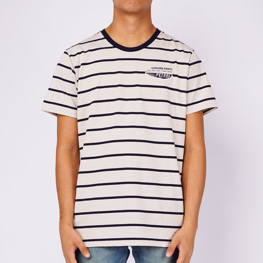 Petrol Men's Basic Tees Slim Fitting Stripe Jersey Fabric 150339 (Light Gray)