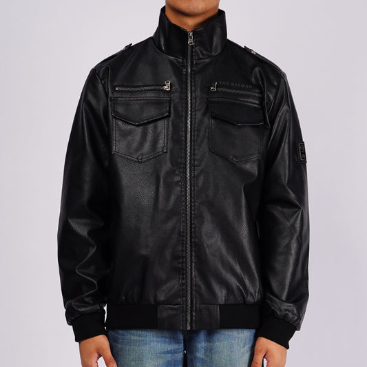 Petrol Basic Men's Leather Jacket Regular Fitting 158680 (Black)