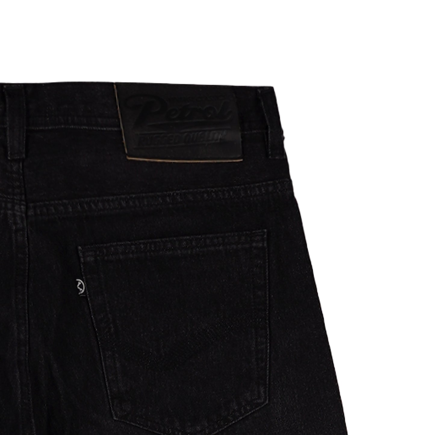 Petrol Men's Basic Denim Regular Straight Fitting Rinse Wash Fabric with Details 156791 (Black)