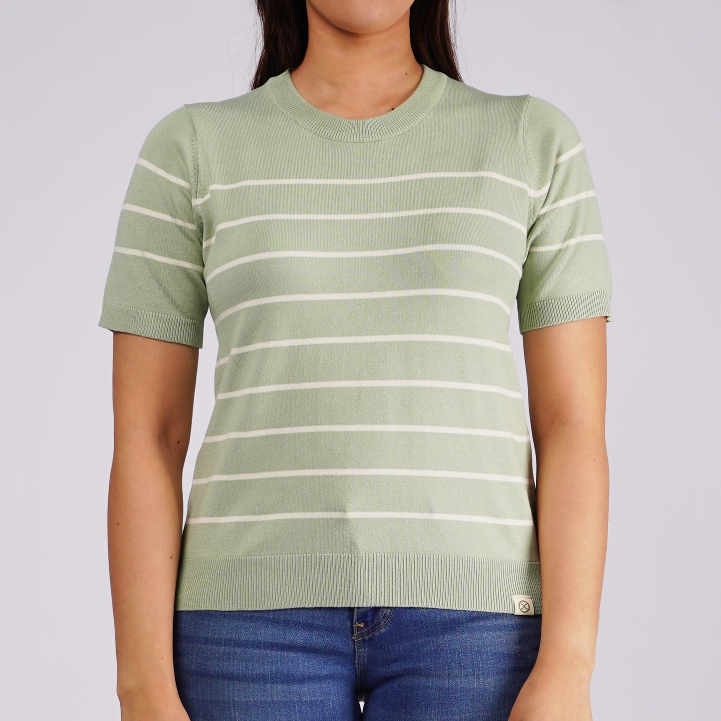 Petrol Ladies Basic Tees Slim Fitting Knitted Fabric 158564 (Green)