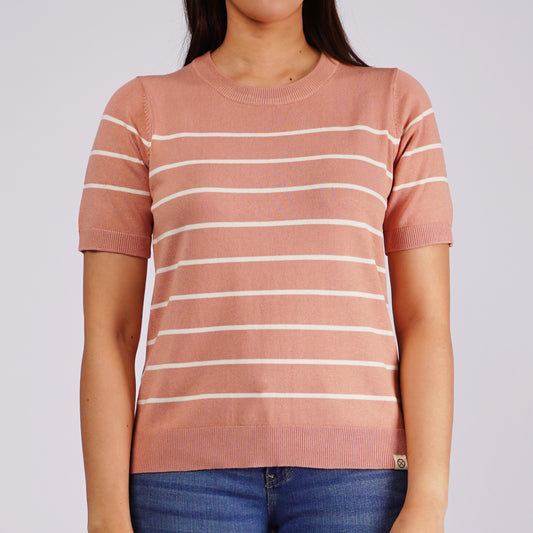 Petrol Ladies Basic Tees Slim Fitting Knitted Fabric 158564 (Old Rose)