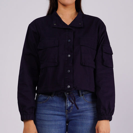 Petrol Ladies Basic Jacket Regular Fitting Twill Fabric 161311 (Navy)